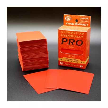 KMC Standard Sleeves - Hyper MAT PRO Red (100 Sleeves)-
