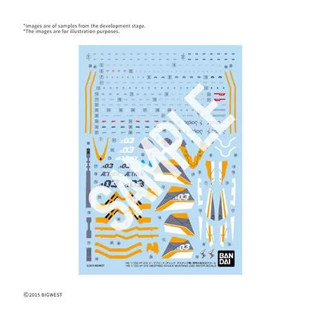HG 1/100 VF-31E SIEGFRIED （CHUCK MUSTANG USE） WATER DECALS-MK72547