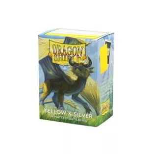 Dragon Shield Sleeves - Standard size - Matte Dual - Yellow & Silver (100 Sleeves)-AT-15071