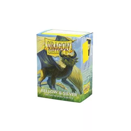 Dragon Shield Sleeves - Standard size - Matte Dual - Yellow & Silver (100 Sleeves)-AT-15071