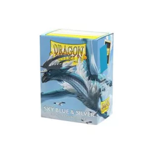 Dragon Shield Sleeves - Standard size - Matte Dual - Sky Blue & Silver (100 Sleeves)-AT-15074