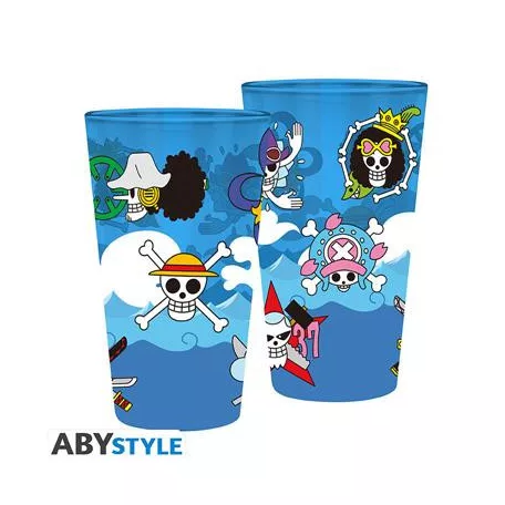 ONE PIECE - Large Glass - 400ml - Skulls - box-ABYVER123
