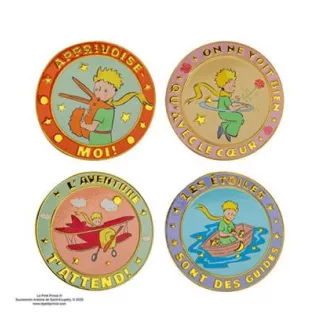 Set of 4 ceramic coasters and metal holder - The Little Prince-CR4161