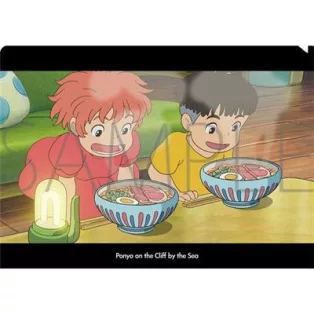 Ponyo on the Cliff - A4 Size Clear Folder Ponyo & Sosuke ramen-MOVIC-88805