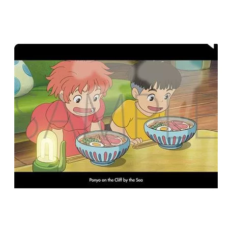 Ponyo on the Cliff - A4 Size Clear Folder Ponyo & Sosuke ramen-MOVIC-88805