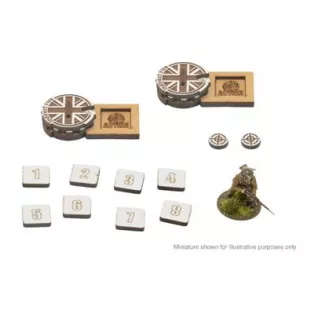 Bolt Action MDF Artillery zooming in Markers - Great Britain-408800015
