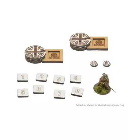 Bolt Action MDF Artillery zooming in Markers - Great Britain-408800015