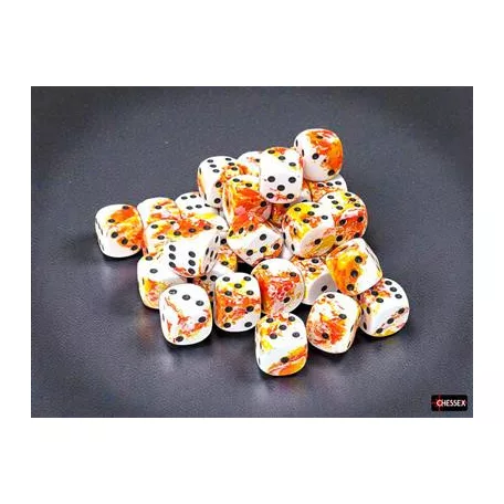 Brush Sunrise/black 12mm d6 Dice Block (36 dice)-24803