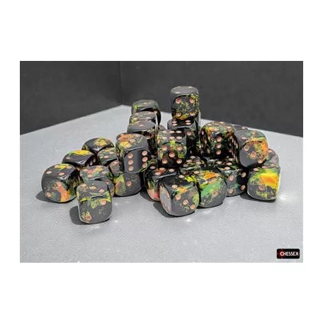 Brush Deep Forest/gold 12mm d6 Dice Block (36 dice)-24805