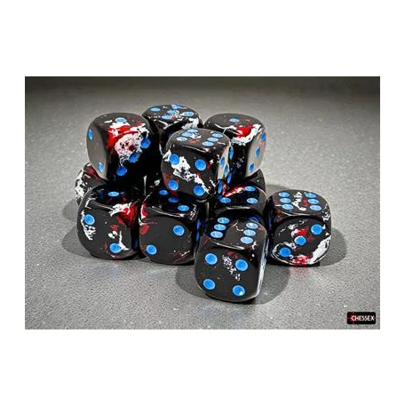 Brush Dark Side/blue 16mm d6 Dice Block (12 dice)-24608
