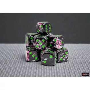 Brush Paintball/green 16mm d6 Dice Block (12 dice)-24614