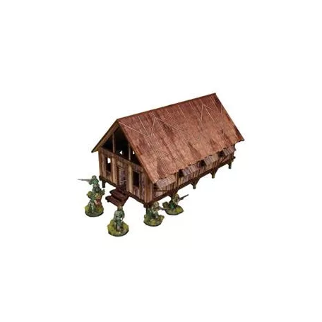 WW2 Pacific Barracks (1) PREPAINTED [28mm/1:56]-H00283