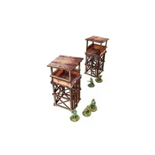 WW2 Pacific Guard Tower (2) PREPAINTED [28mm/1:56]-H00285