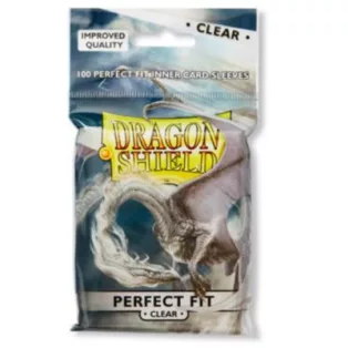 Dragon Shield Standard Perfect Fit Sleeves - Clear/Clear (100 Sleeves)-AT-13001