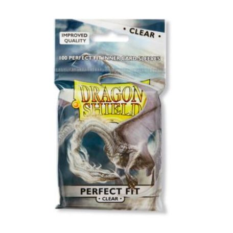 Dragon Shield Standard Perfect Fit Sleeves - Clear/Clear (100 Sleeves)-AT-13001