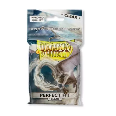Dragon Shield Standard Perfect Fit Sleeves - Clear/Clear (100 Sleeves)-AT-13001