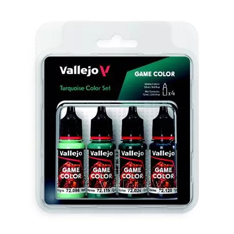 Vallejo - Game Color / 4 colors - Turquoise Color Set-72390