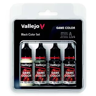Vallejo - Game Color / 4 colors - Black Color Set-72393