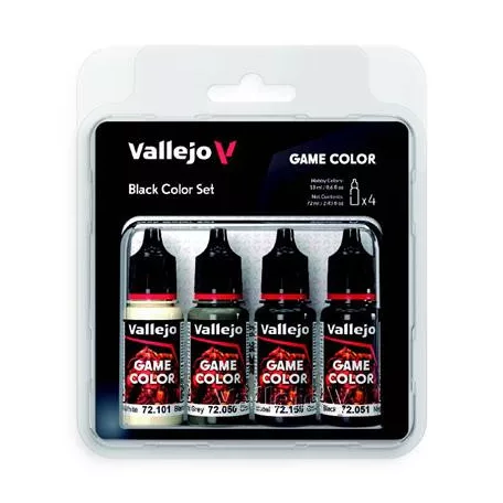 Vallejo - Game Color / 4 colors - Black Color Set-72393