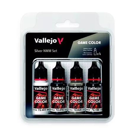 Vallejo - Game Color / 4 colors - Silver NMM Set-72394