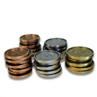 Metal Coins for Clans of Caledonia-COC-IND-COI-1-5-10