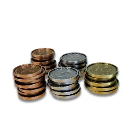 Metal Coins for Clans of Caledonia-COC-IND-COI-1-5-10