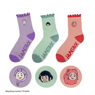 Socks Set of 3 - Huntr/x - KPop Demon Hunters-CR1626