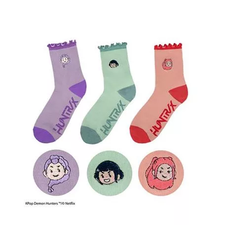 Socks Set of 3 - Huntr/x - KPop Demon Hunters-CR1626