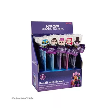 Display of 30 pencils and erasers - K-Pop Demon Hunters-CR5457