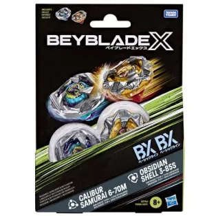 Beyblade X Calibur Samurai 6-70M BX & Obsidian Shell 3-85S BX Dual Pack Set-G2754ES0