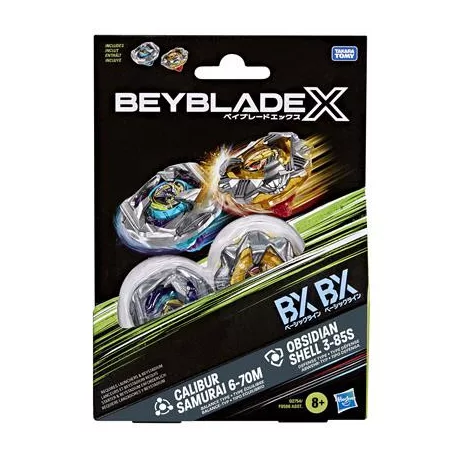 Beyblade X Calibur Samurai 6-70M BX & Obsidian Shell 3-85S BX Dual Pack Set-G2754ES0