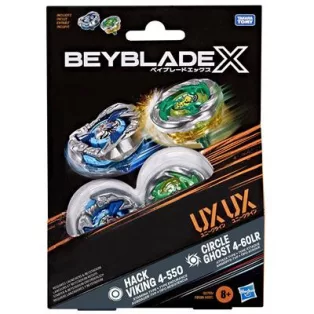 Beyblade X Circle Ghost 4-60LR UX & Hack Viking 4-55O UX Dual Pack Set-G2755ES0