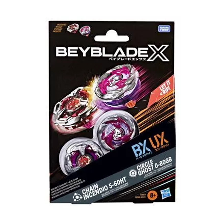 Beyblade X Circle Ghost 0-80GB & Chain Incendio 5-60HT Dual Pack Set-G1687ES0