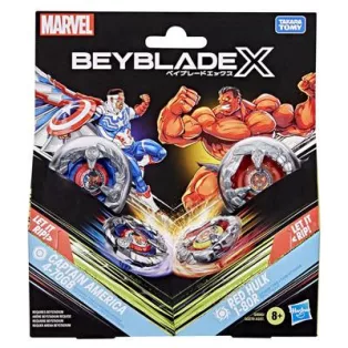 Beyblade X and Marvel Collab Captain America 4-70GB vs. Red Hulk 1-80R-G1690ES0