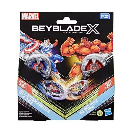 Beyblade X and Marvel Collab Captain America 4-70GB vs. Red Hulk 1-80R-G1690ES0