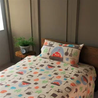 Howl's Moving Castle - Natsu Bed Cover Set Cook with Calcifer-MARU-93832