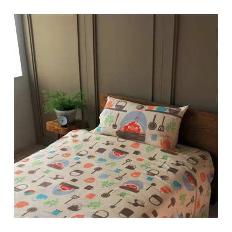 Howl's Moving Castle - Natsu Bed Cover Set Cook with Calcifer-MARU-93832