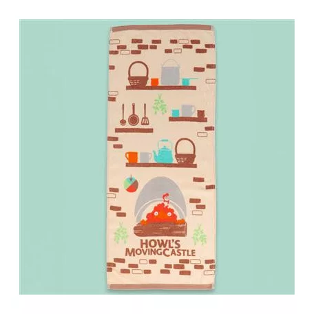 Howl's Moving Castle - Natsu Towel Cook with Calcifer 34x80 cm-MARU-93792