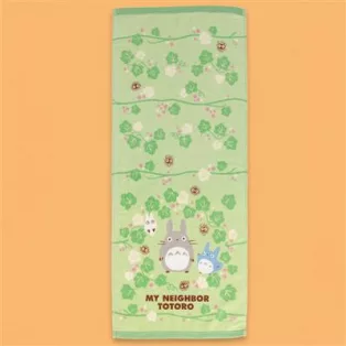 My Neighbor Totoro - Natsu Towel Totoro Green Leaf 34x80 cm-MARU-93790