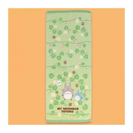 My Neighbor Totoro - Natsu Towel Totoro Green Leaf 34x80 cm-MARU-93790