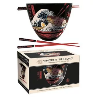 VINCENT TRINIDAD (GREAT RAMEN WAVE) RAMEN BOWL AND CHOPSTICKS SET-GP85782
