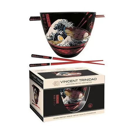 VINCENT TRINIDAD (GREAT RAMEN WAVE) RAMEN BOWL AND CHOPSTICKS SET-GP85782