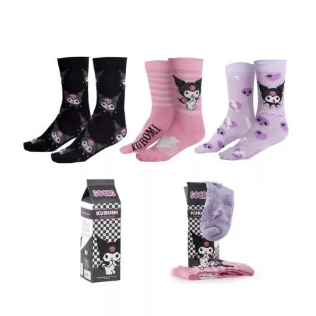 Kuromi - Socks 3-Pack (EU36-43) - Milk-2900003046