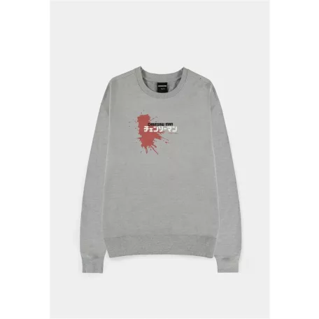 Chainsaw Man - Grey Melange Men's Sweatshirt - Power / Logo with splatter accent - L-SW575018CSM-L