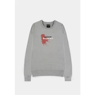 Chainsaw Man - Grey Melange Men's Sweatshirt - Power / Logo with splatter accent - S-SW575018CSM-S