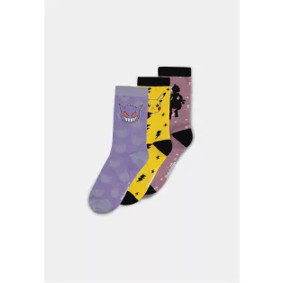 Pokémon - Men's Crew Socks (3 Pack) - Pikachu, Gengar, Mewtwo - 43/46-CR882162POK-43/46