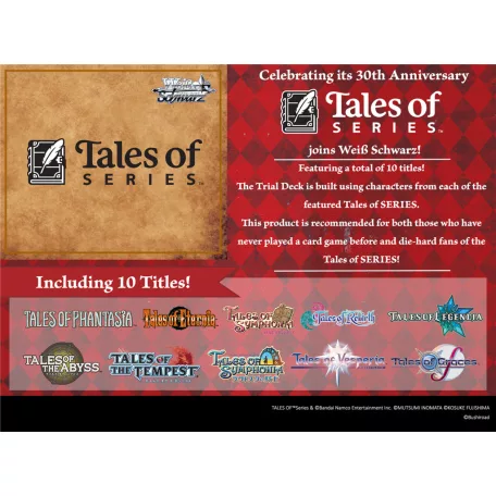 Weiß Schwarz - Tales of SERIES Trial Deck Display (4 Decks) - EN-WSE-TAL/S126-TD