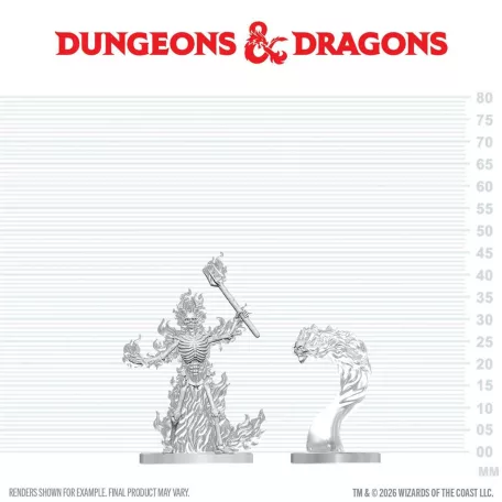 D&D Nolzur's Marvelous Miniatures: Flaming Skeleton & Flameskull-90916