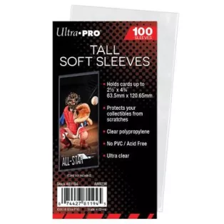 UP - Tall Soft Card Sleeves - 2-1/2 x 4-3/4 (100 Sleeves)-81194