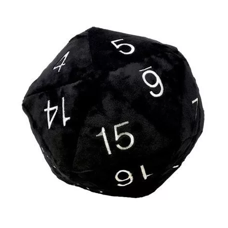 UP - Dice - Jumbo D20 Novelty Dice Plush in Black with White Numbering-85335